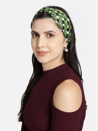 Green Printed Headband and Scrunchy Combo Set