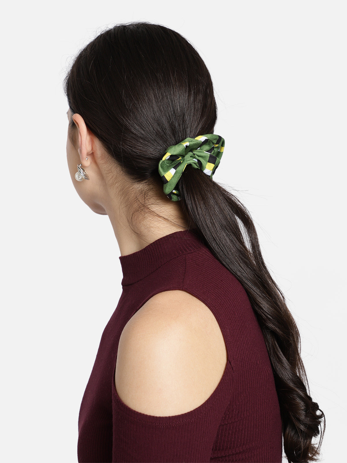 Green Printed Headband and Scrunchy Combo Set