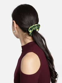 Green Printed Headband and Scrunchy Combo Set