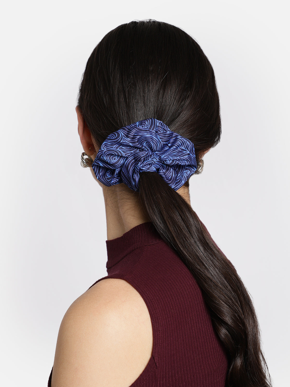 Blue Headband and Scrunchy Combo Set