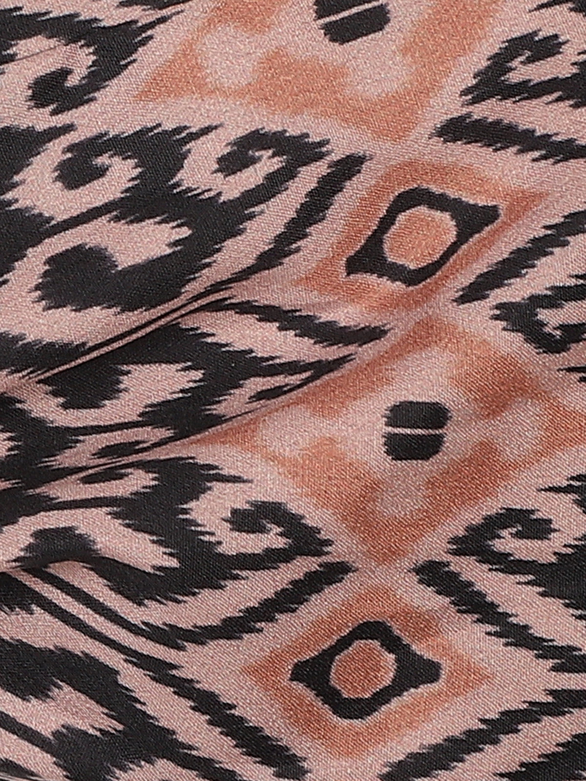 Peach Color Printed Headband and Scrunchy