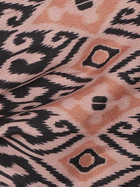 Peach Color Printed Headband and Scrunchy