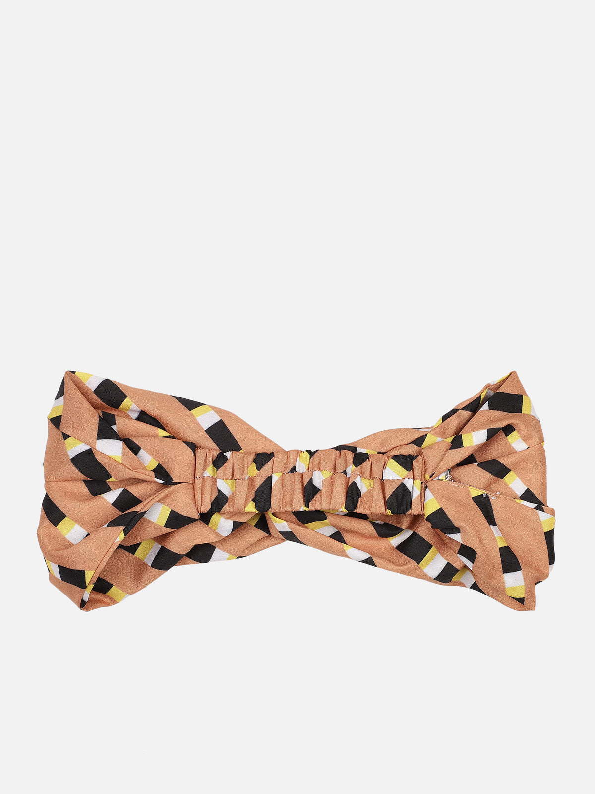 Tan Color Printed Headband and Scrunchy