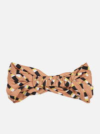 Tan Color Printed Headband and Scrunchy