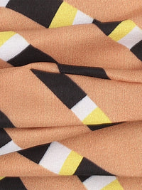 Tan Color Printed Headband and Scrunchy