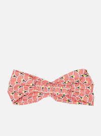 Orange Color Printed Headband and Scrunchy