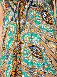 Aditi Wasan Green Printed Midi Dress – Flowy, Stylish & Comfortable