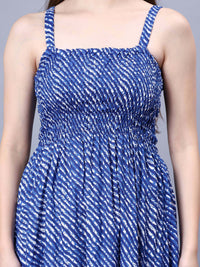 Blue Leharia Print Viscose Freesize Dress