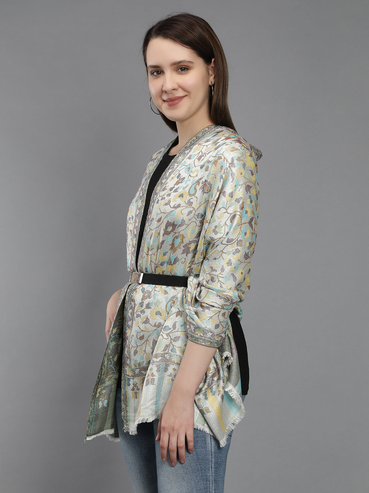 Paisley & floral jacquard reversible jamawar