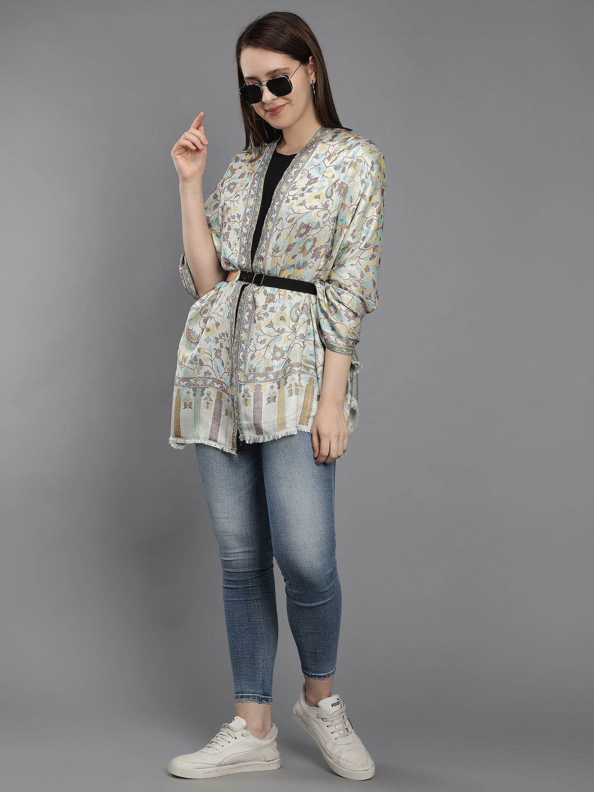 Paisley & floral jacquard reversible jamawar