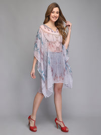 White printed polyester kaftan