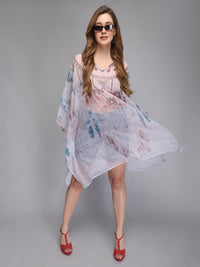 White printed polyester kaftan