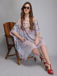 White printed polyester kaftan