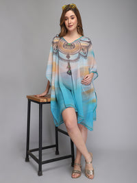 Blue Polyester Kaftan