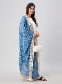 Aqua Dyed Bandhani Embellished Silk Blend Dupatta