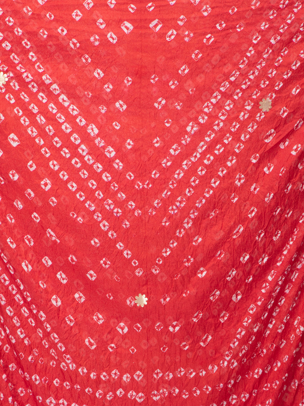 Red Bandhani Silk Blend Dupatta