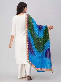 Multicolor Bandhani Silk Blend Dupatta