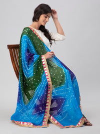 Multicolor Bandhani Silk Blend Dupatta