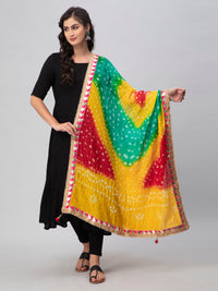 Multicolor Bandhani Silk Dupatta