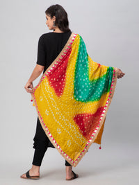 Multicolor Bandhani Silk Dupatta