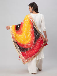 Multi-Color Bandhani Silk Blend Dupatta
