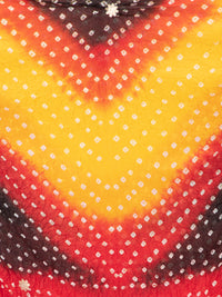 Multi-Color Bandhani Silk Blend Dupatta