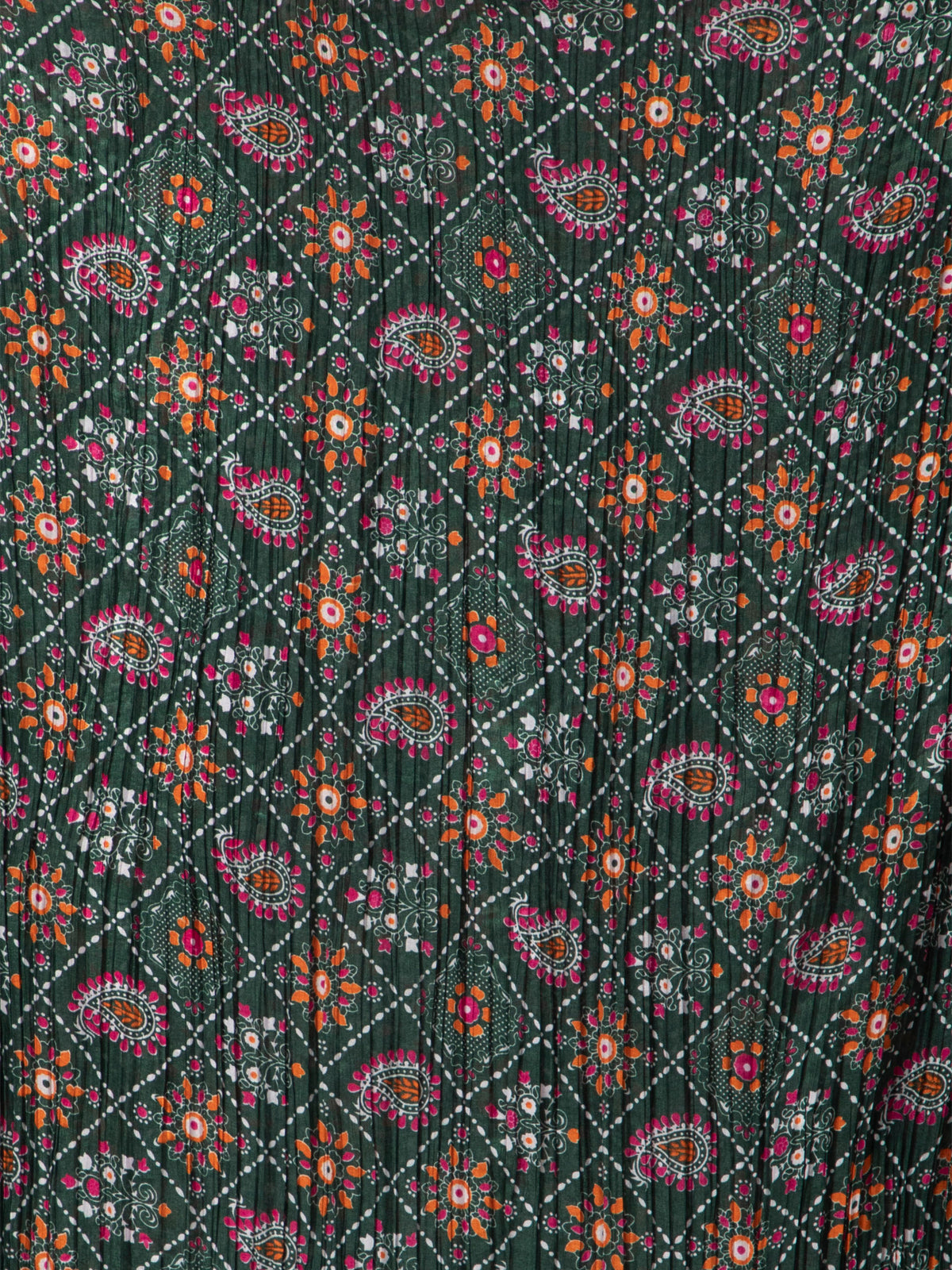 Green Printed Silk Blend Dupatta