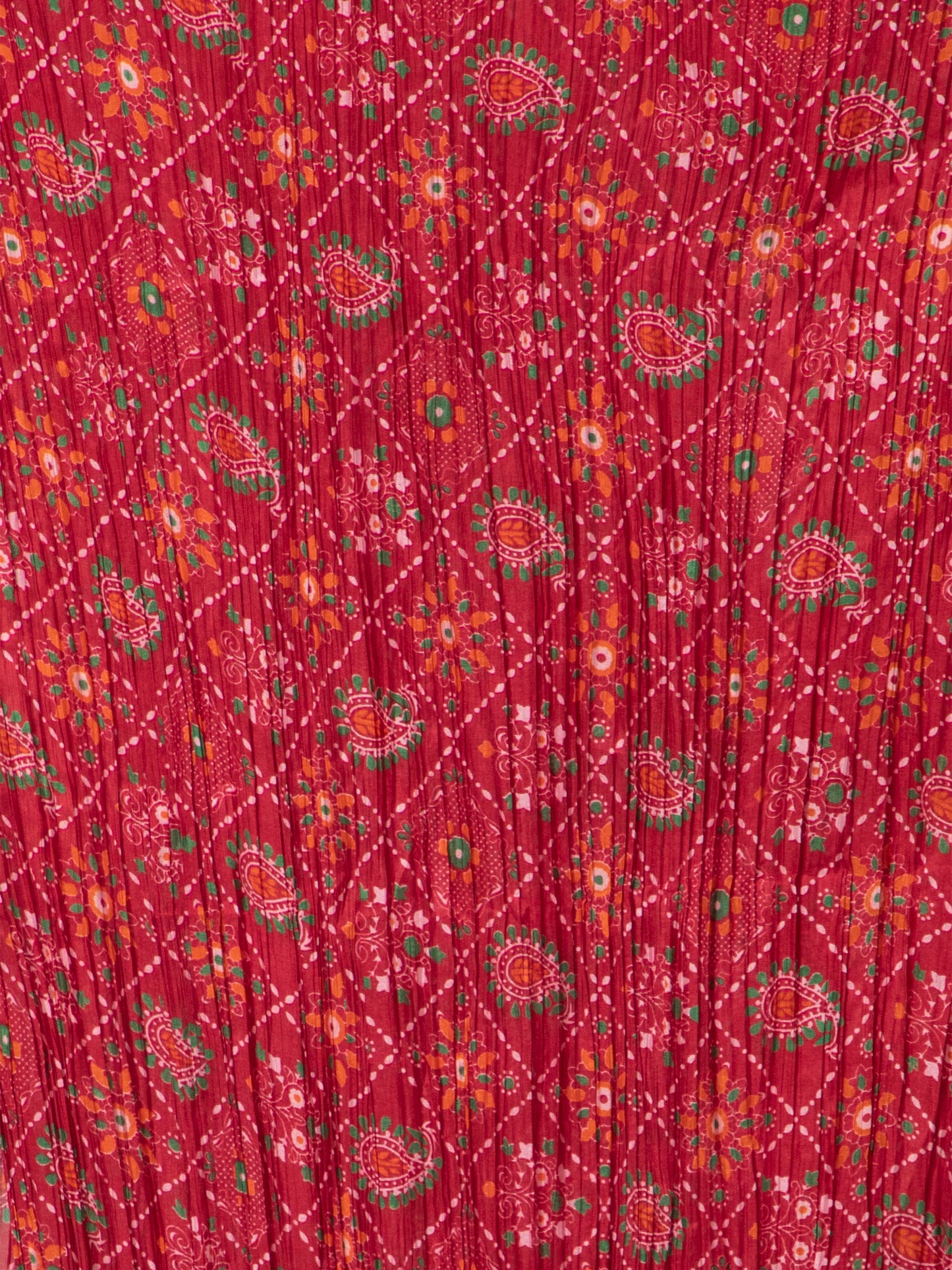 Red Printed Silk Blend Dupatta