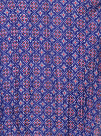 Blue Printed Silk Blend Dupatta