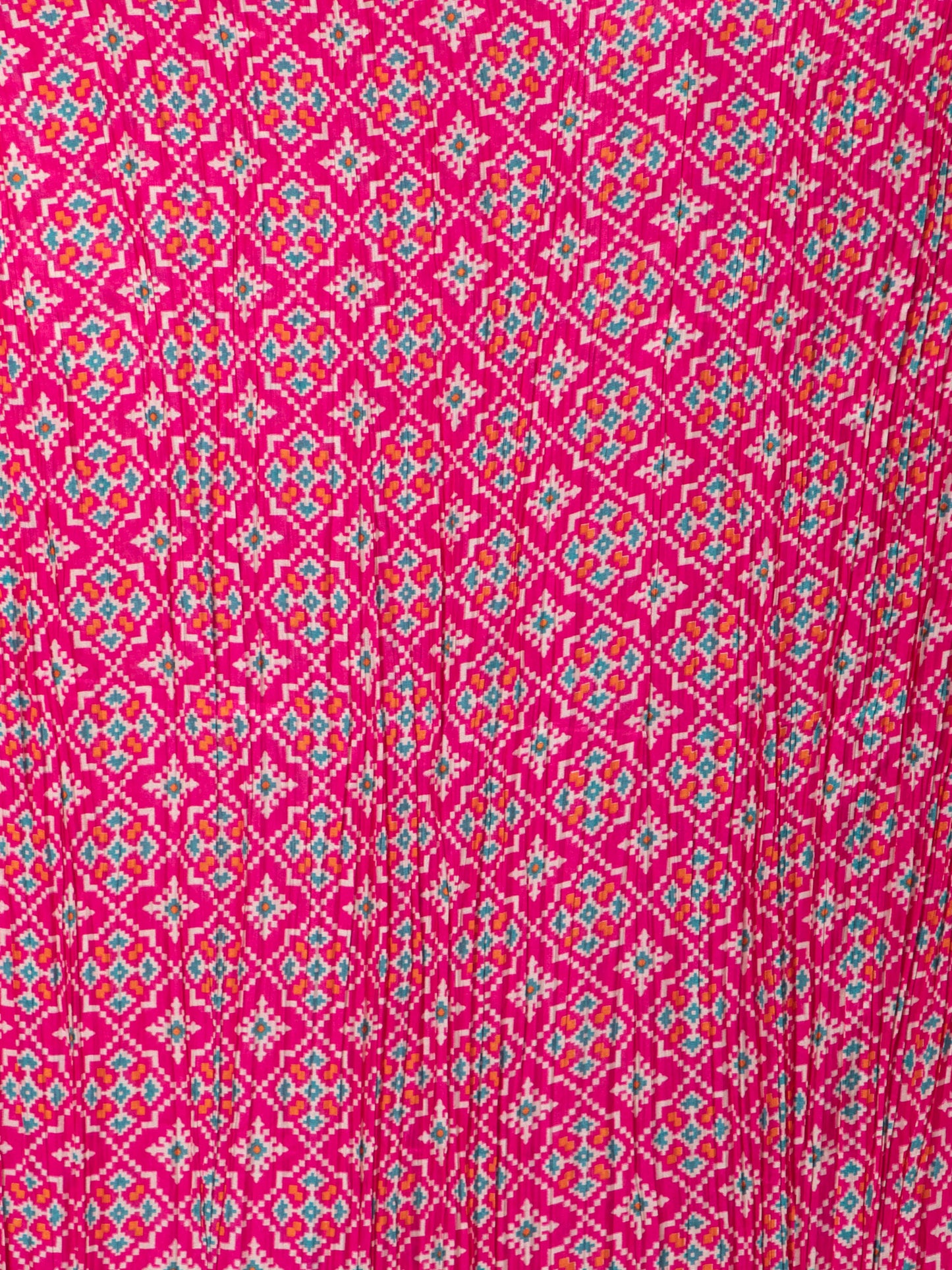 Pink Printed Silk Blend Dupatta