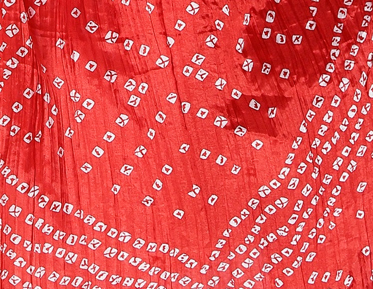 Jaipuri Red Bandhani Printed Dupatta with Tasseled Border