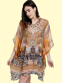 Printed Multi-Color Beachwear Kaftan