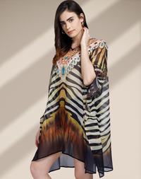 Multi-Color Printed Kaftan Dress for Women