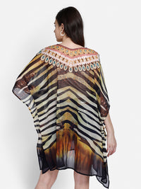 Multi-Color Printed Kaftan Dress for Women