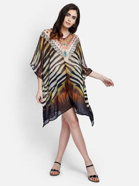 Multi-Color Printed Kaftan Dress for Women
