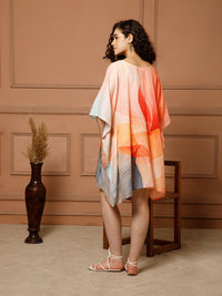 Aditi Wasan V-Neck Cotton Peach Midi Kaftan Kurti