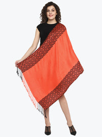Orange Jacquard Viscose Women's Stole