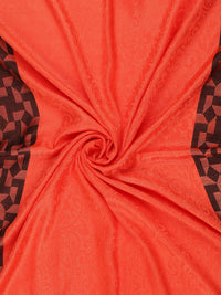 Orange Jacquard Viscose Women's Stole