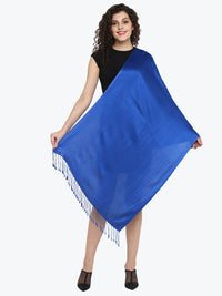Viscose Twill Blue Women's Stole Made of high-grade viscose fabriC