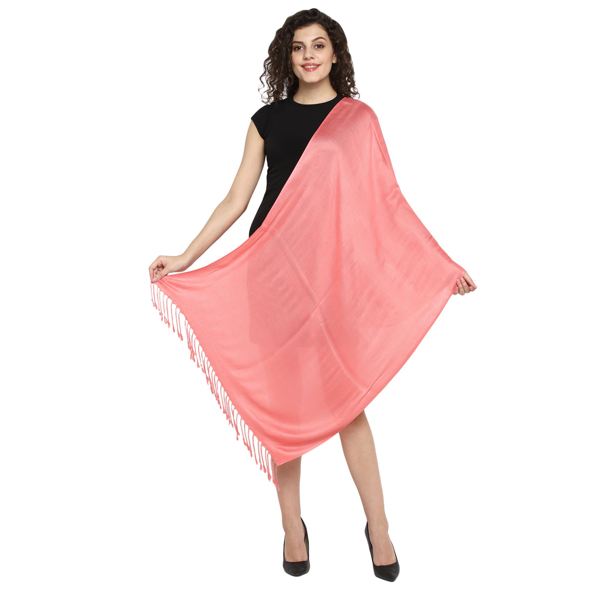 Viscose Twill Baby Pink Women's Stole