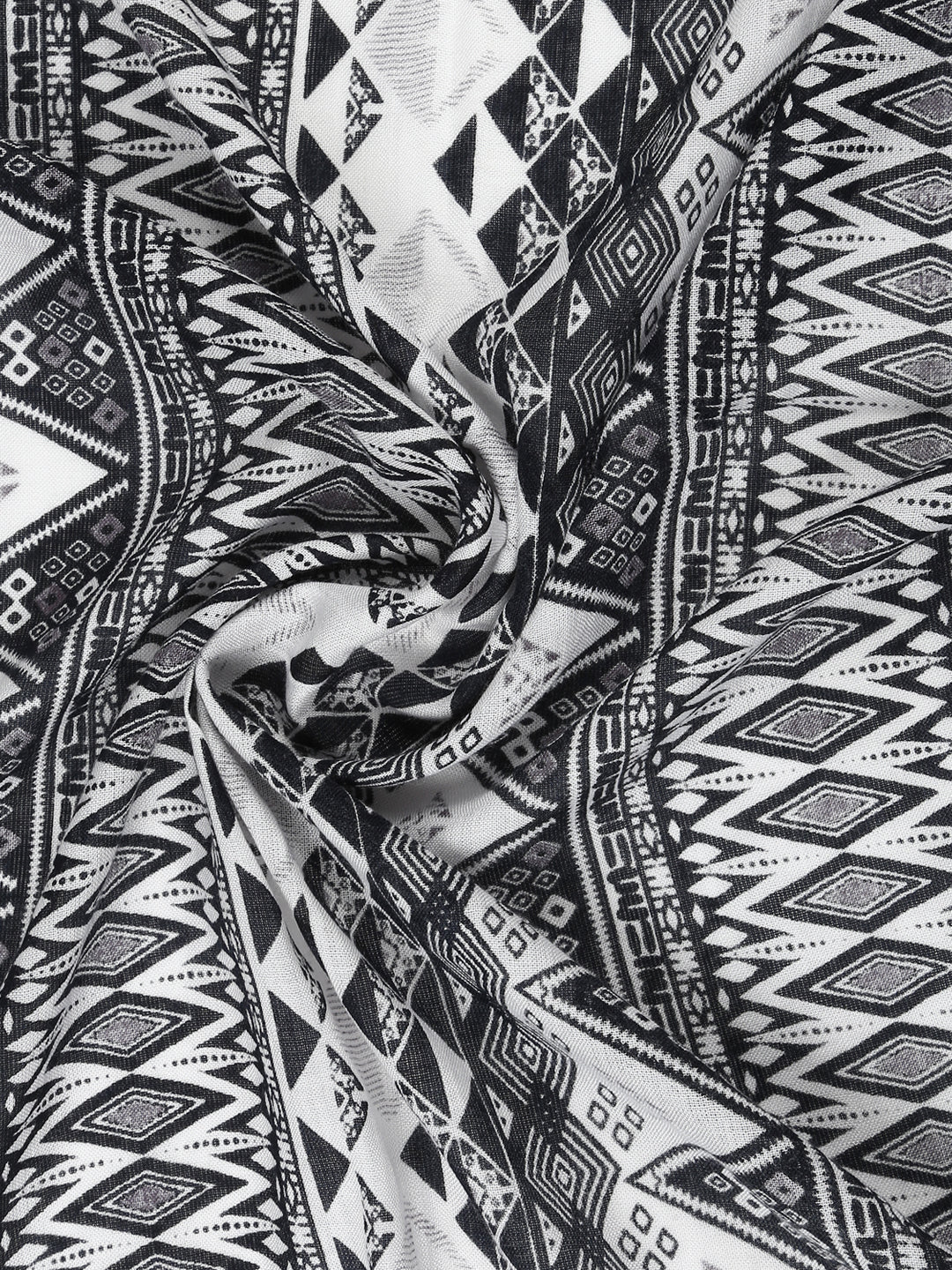 White & Black Printed Women's Stole