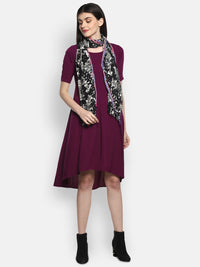 White and Black Printed Women's Stole