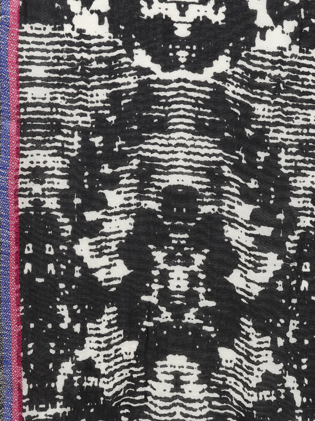 White and Black Printed Women's Stole