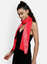 Pink viscose stole with jacquard  border and hem stitched with nice-soft feel and touch