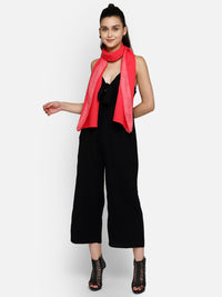 Pink viscose stole with jacquard  border and hem stitched with nice-soft feel and touch