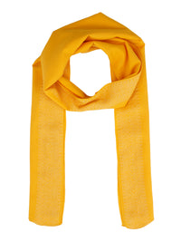 Yellow viscose stole with jacquard border and hem stitched with nice-soft feel and touch