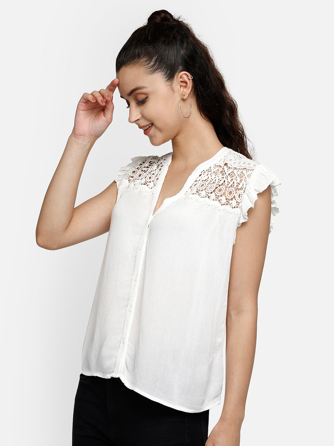 Shirt style high-low top