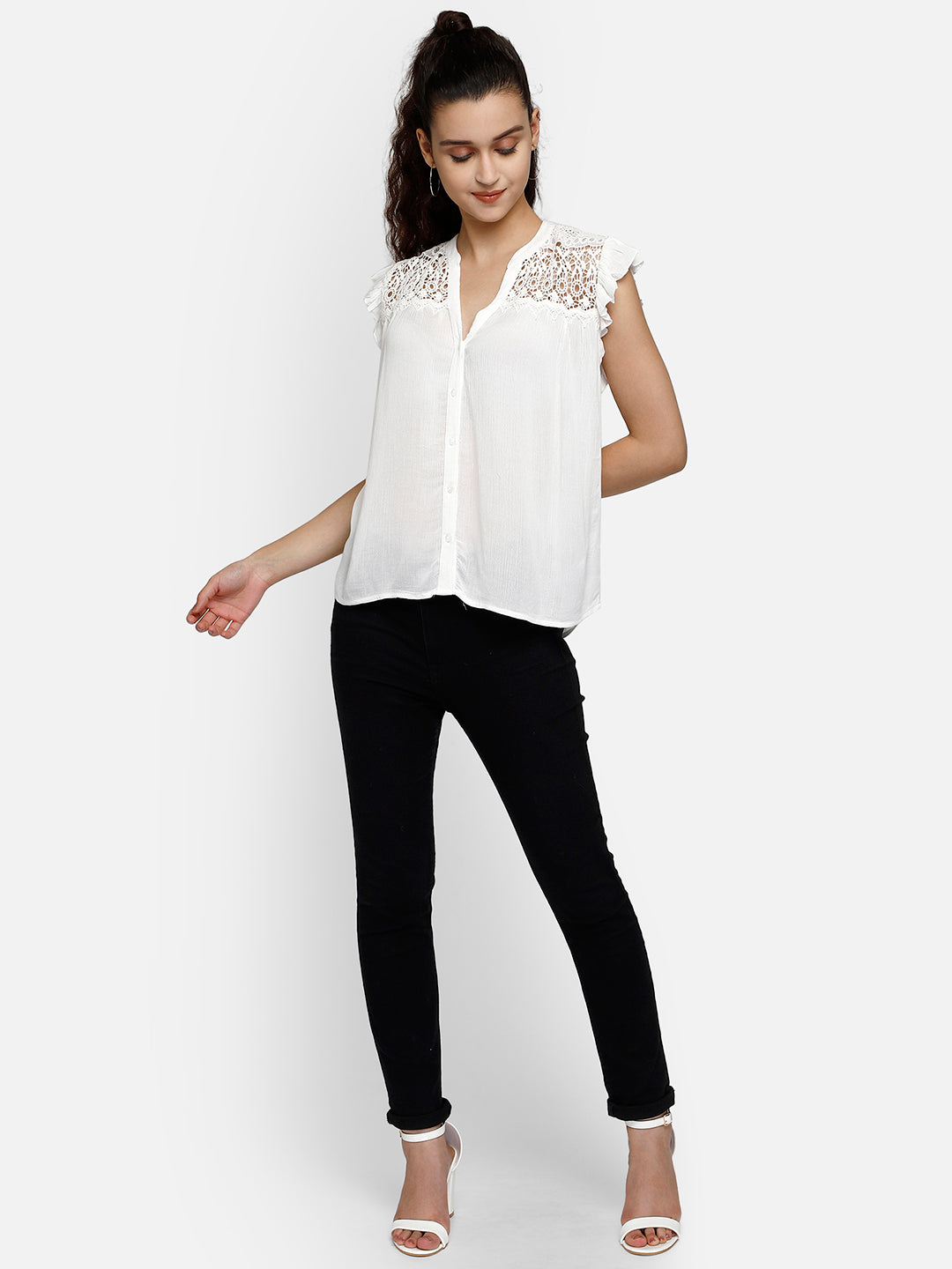 Shirt style high-low top