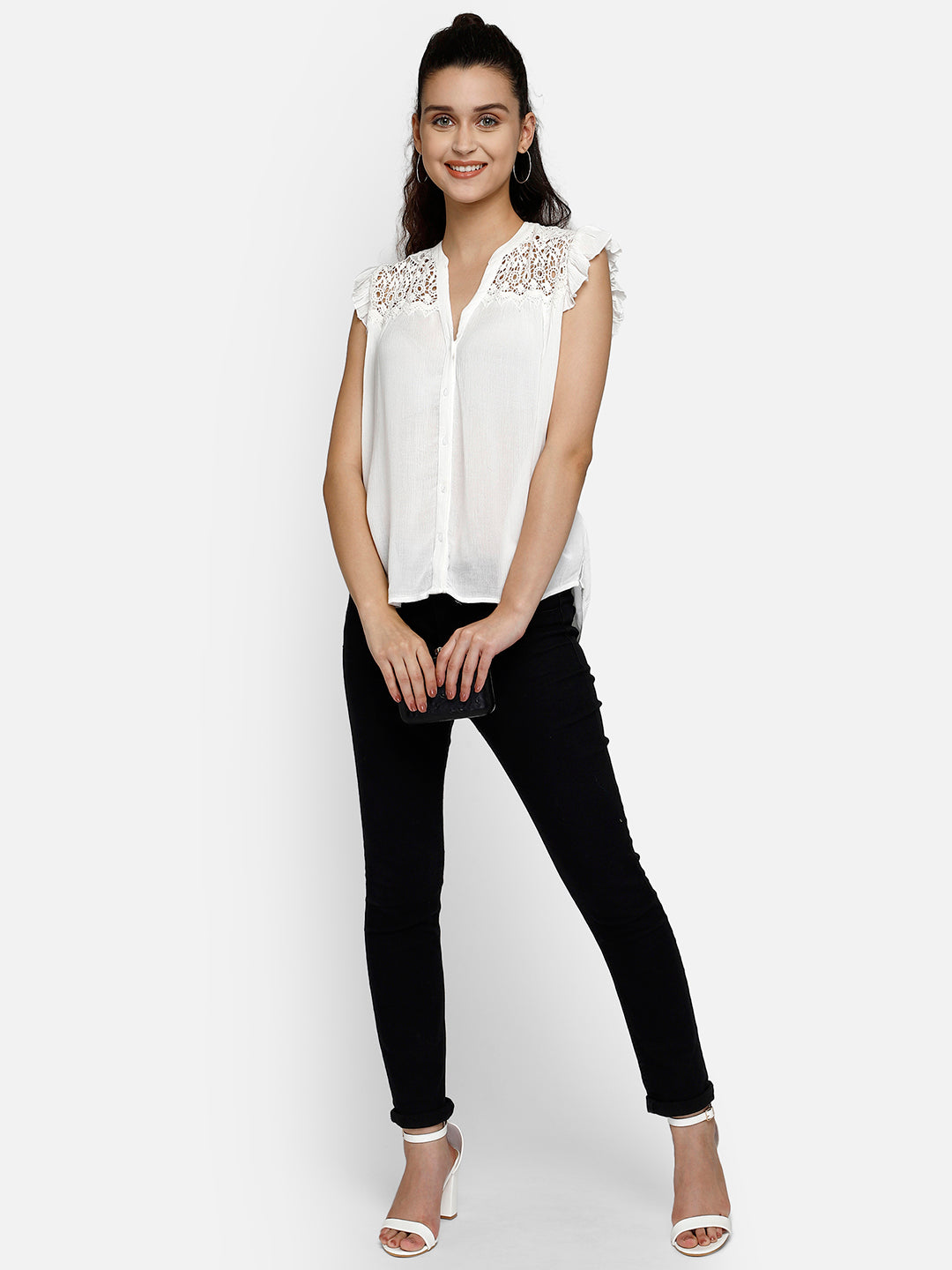 Shirt style high-low top