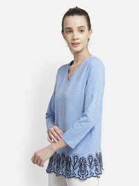 Blue cotton top